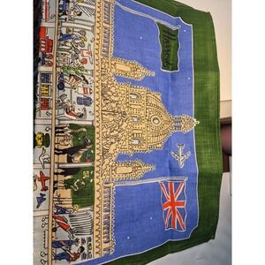 Harrods Knightsbridge London England Irish Linen Tea Towel Green, 19x30 Inches